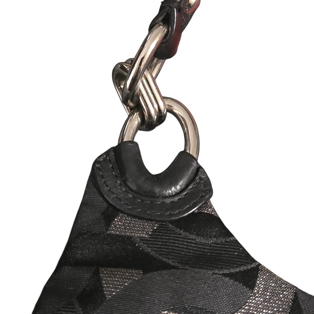 Coach KristenOP Art Black Satchel C Canvas Leather Trim Shoulder Bag Purse - Picture 3 of 9